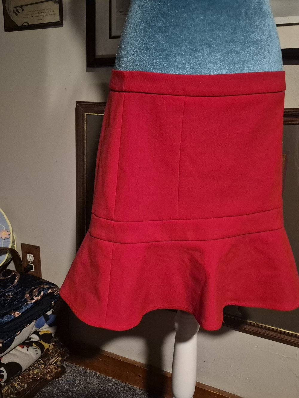 Express Bright Red Peplum Trumpet Pencil Skirt Size 12